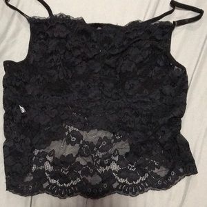 Lace black crop top